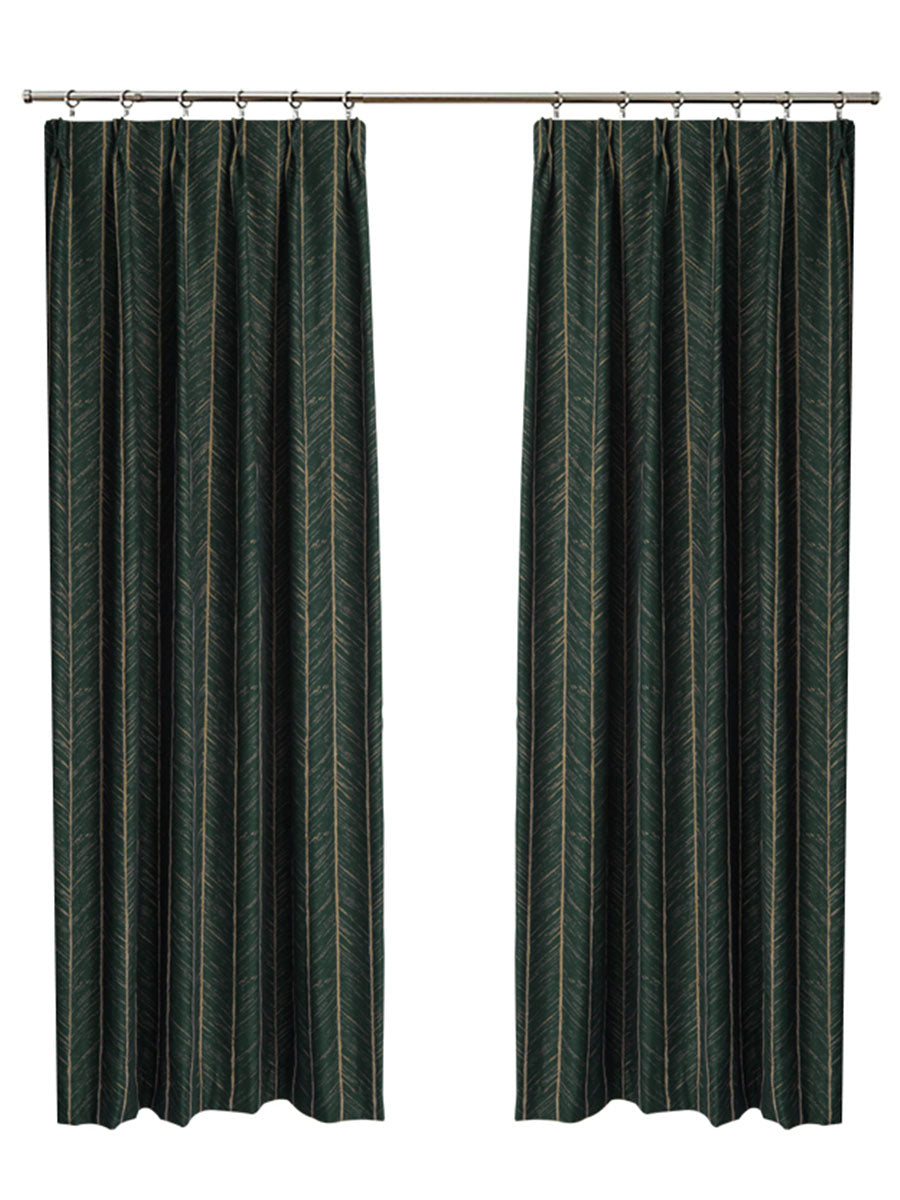 Emerald Green Herringbone Jacquard Window Curtains Drapery – Art Shades
