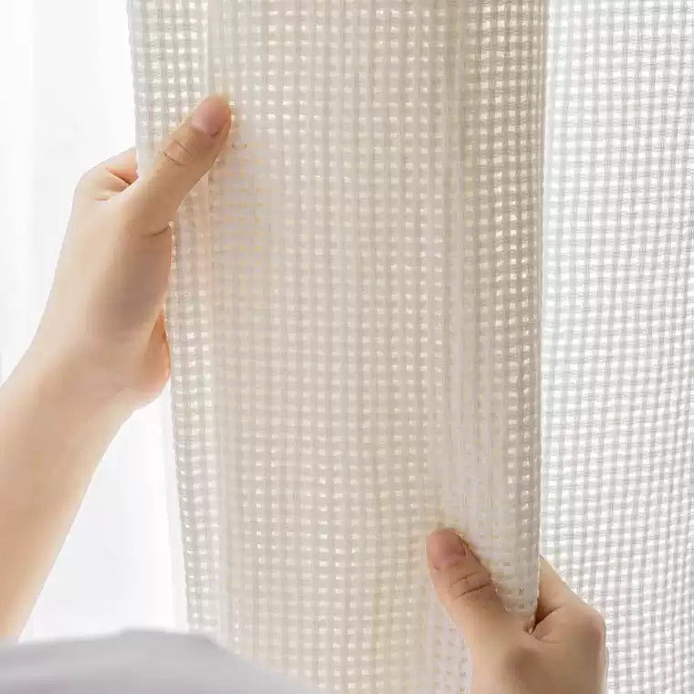 Japanese Wabi-Sabi Cream Linen Sheer Curtain Nordic Minimalist Cotton Drapes