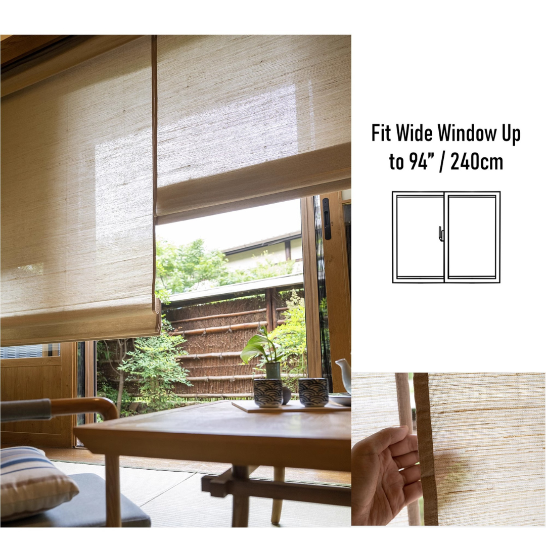 Ramie Hemp Grass Zen Vibes Window Shade (Top Down Bottom Up Available)
