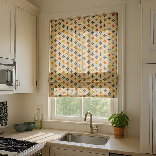 Harvest Meadow Motif Window Roman Shade