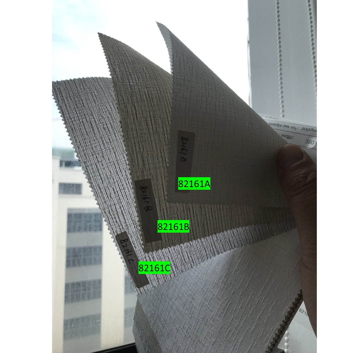 Weave Textured Light Filtering Flat Fold Roman Shade with Back Battens