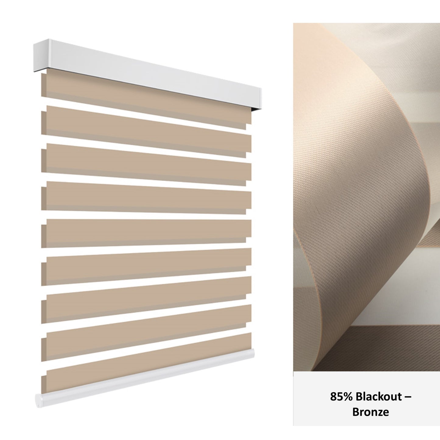 Cordless Day-Night Sheer Blackout Blinds Window Zebra Roller Shade