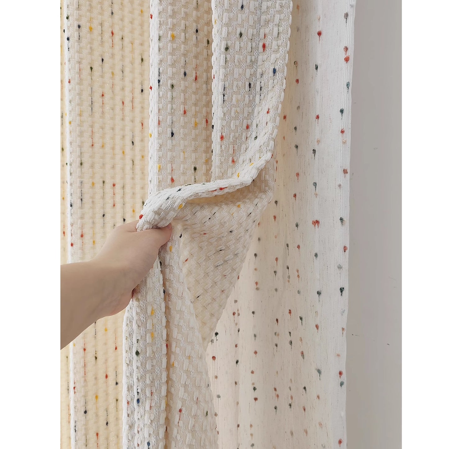 Bonne Nuit Bean Creamy Dopamine Hues Tassel Curtain Boho Drapery