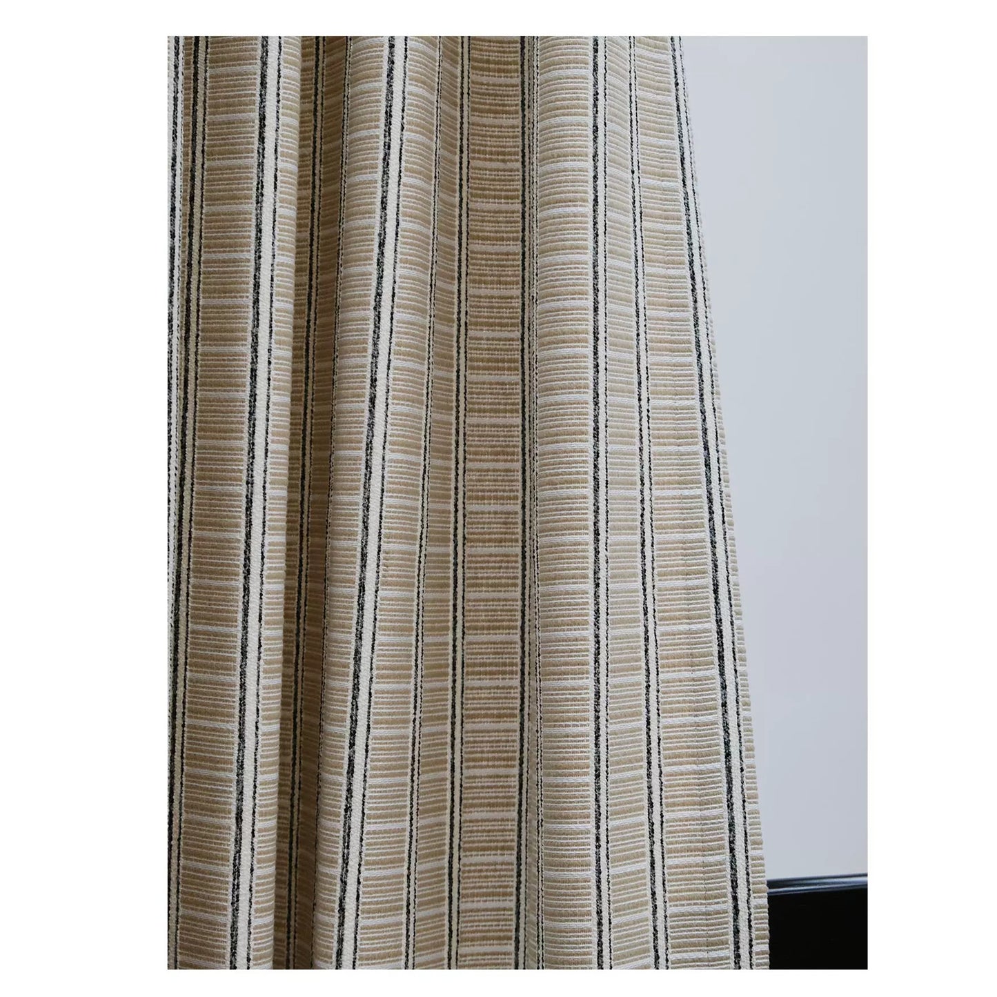Textured French Stripe Rustic Grain Sack  Curtains Drapery