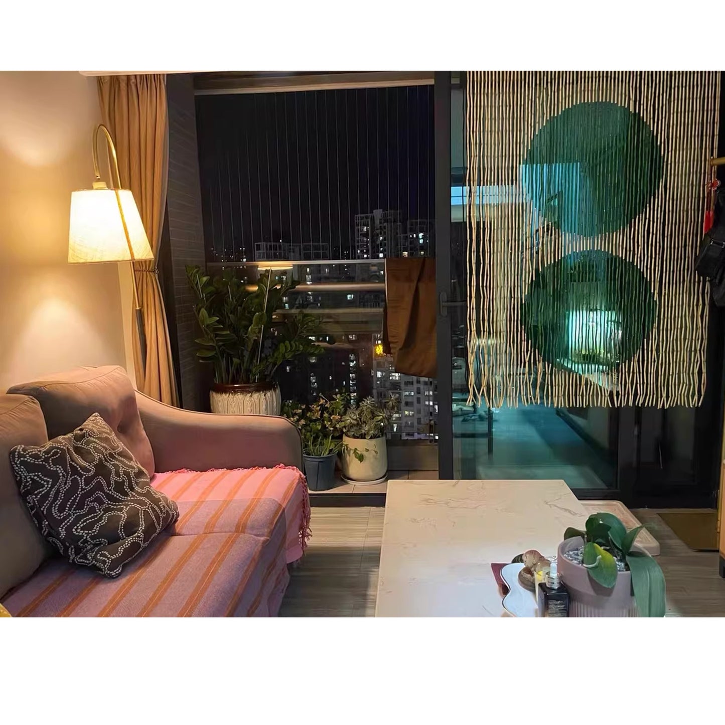 Plain Custom Bamboo Bead Curtain Room Divider & Wall Décor