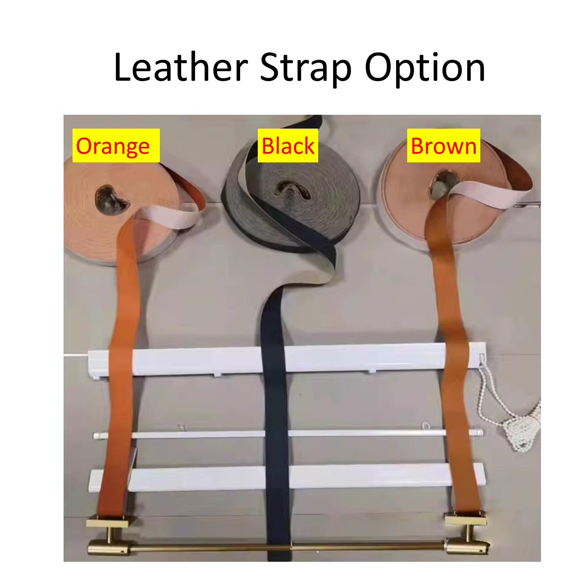 Contemporary Metal Leather Strap Minimalist Window Roman Shade – Art Shades