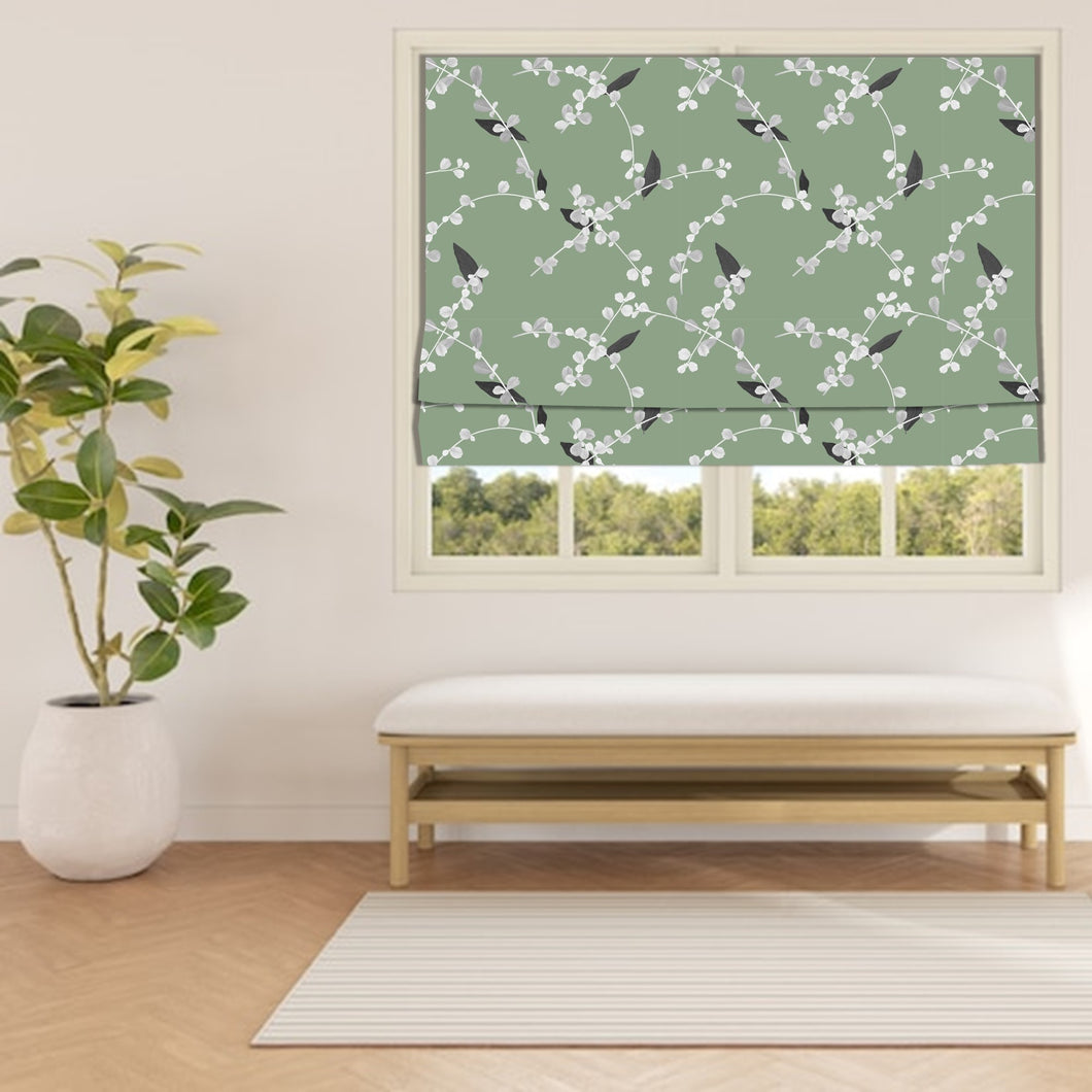 Green Garden Vibes Window Roman Shade