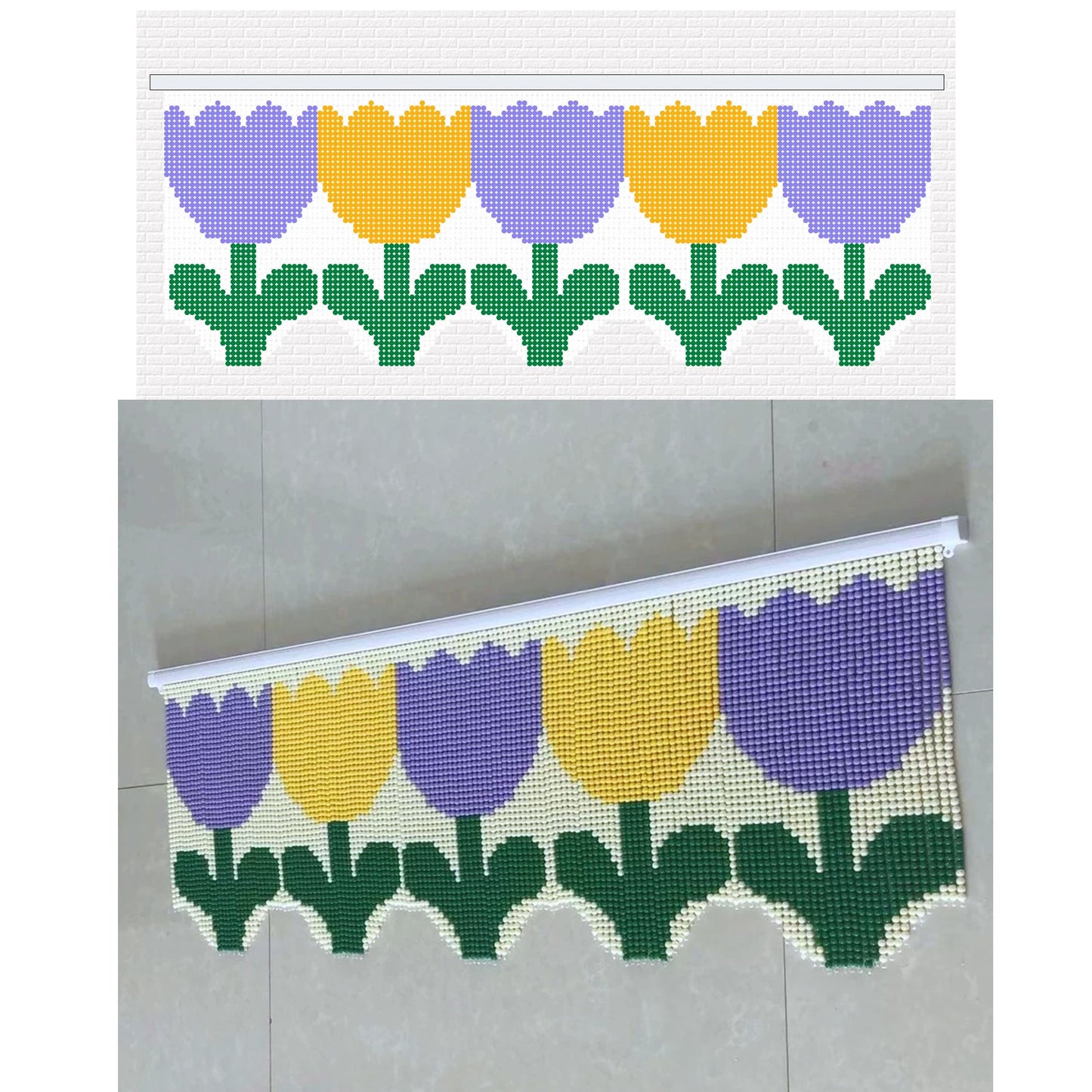 Custom Design Handcrafted Pixel Art Plastic Acrylic Bead Curtain
