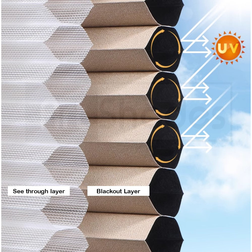 Honeycomb Cellular Cordless Light Filtering Blackout Bottom Up Roller Shades