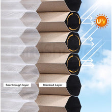 Load image into Gallery viewer, Honeycomb Cellular Cordless Light Filtering Blackout Bottom Up Roller Shades
