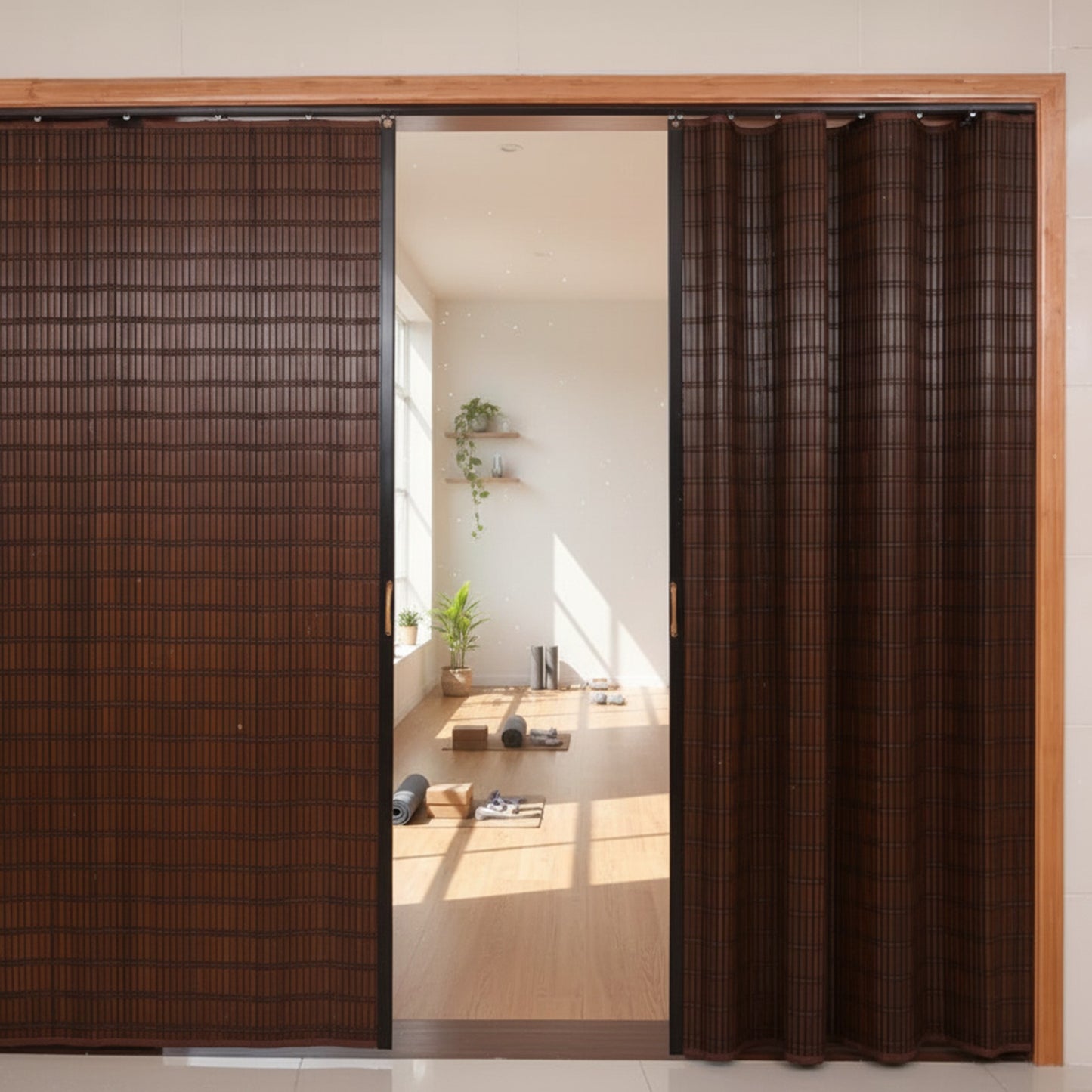 Custom Graphic/Image/Logo Natural Bamboo Sliding Door Curtain Divider