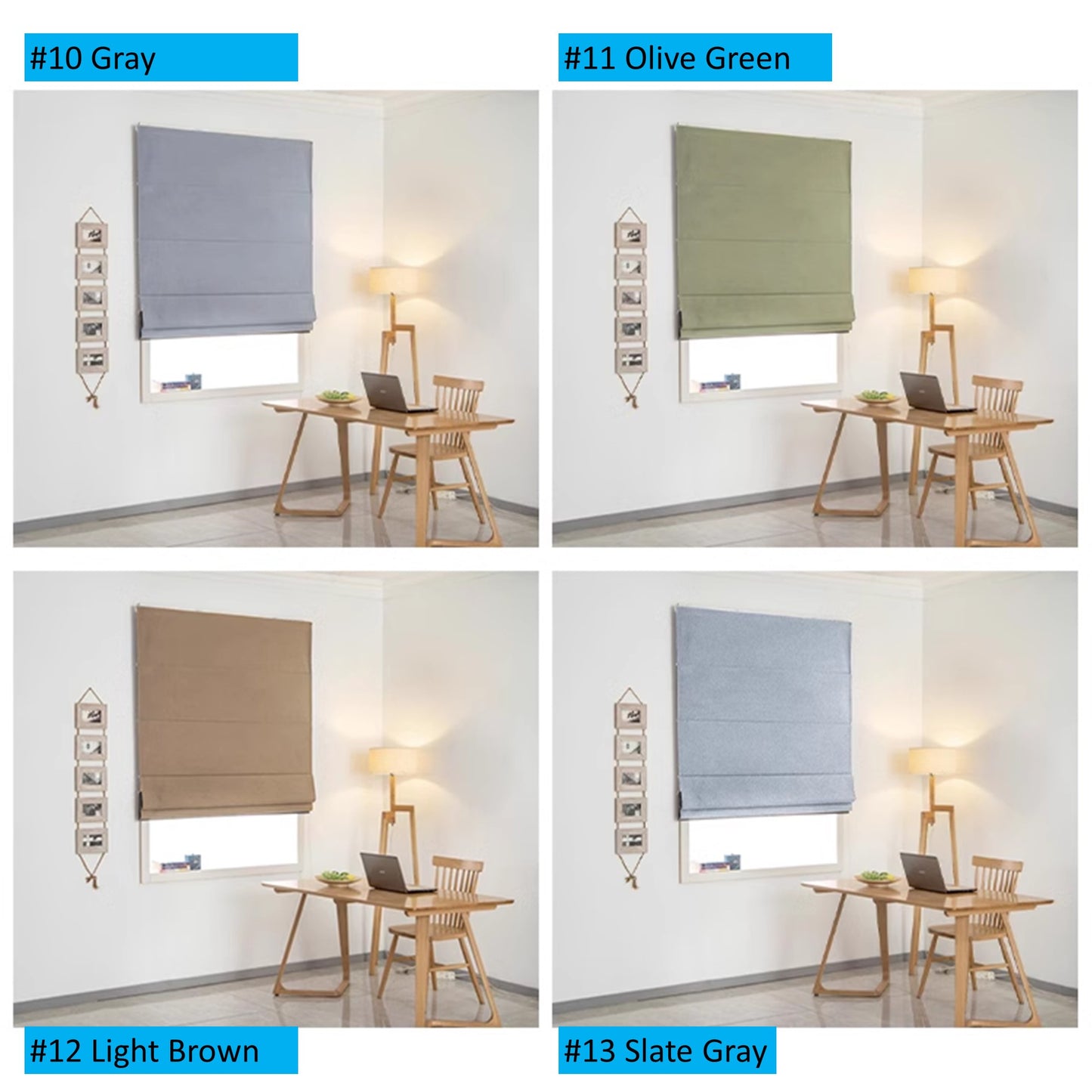 Modern Contemporary Single Double Layers Polyester Window Roman Shade