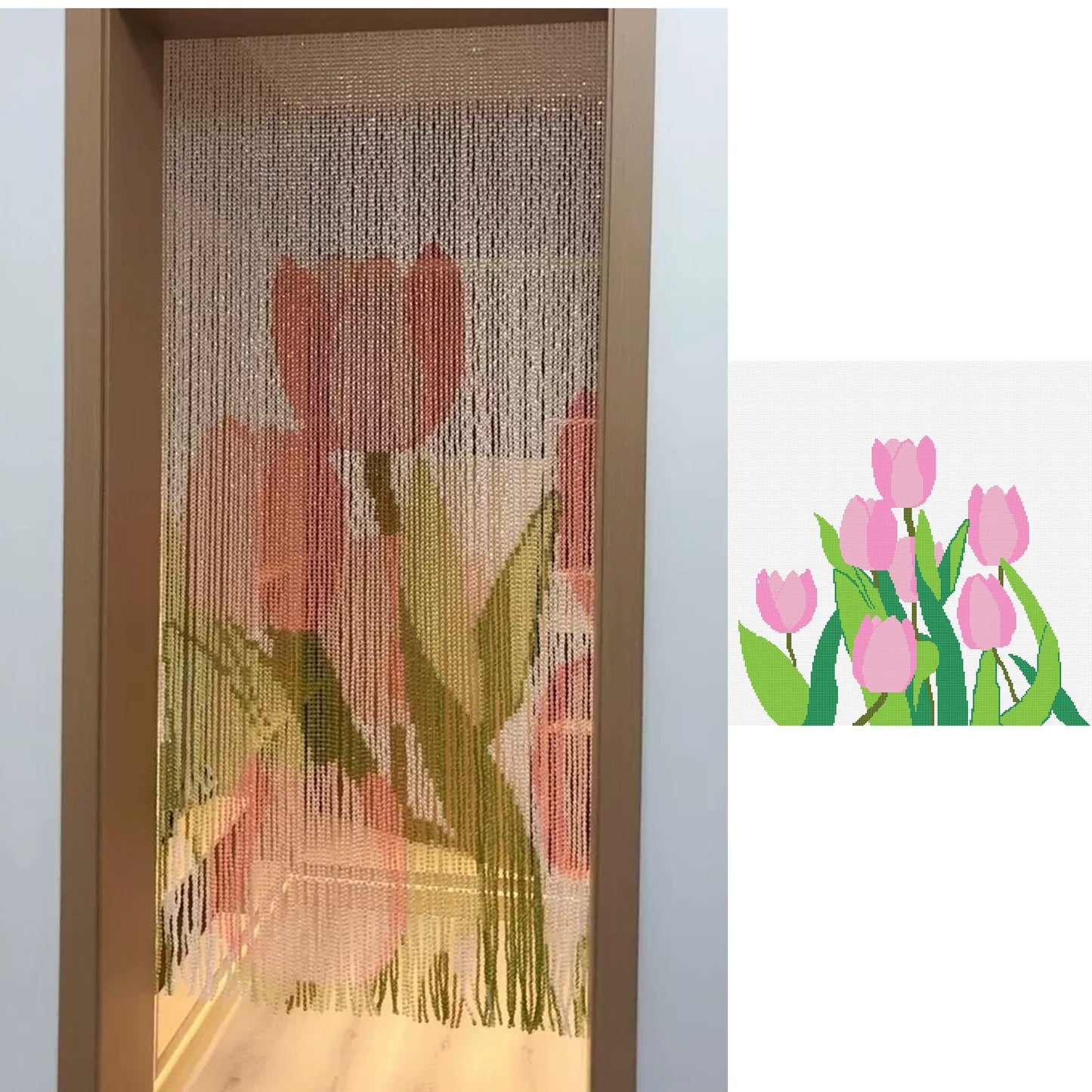 Custom Design Handcrafted Pixel Art Plastic Acrylic Bead Curtain