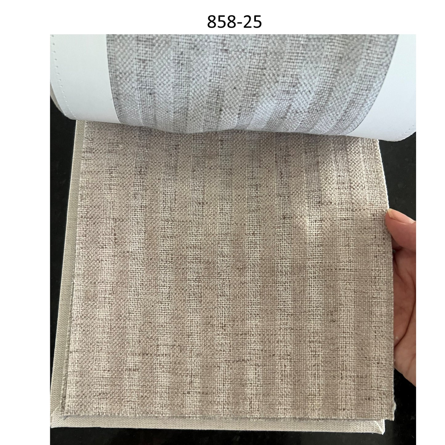 Handwoven Neutral Linen Embroidery Stripe Window Roman Shade