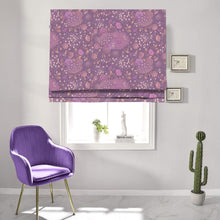 Load image into Gallery viewer, Purple Flower Print Window Roman Shade
