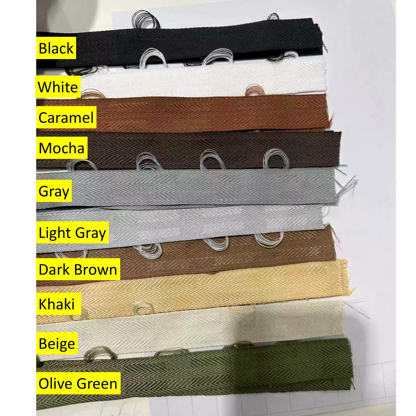 African Whitewood Venetian Blinds | Solid Wood Window Slats with Customizable Color Cloth Tapes & Decorative Straps