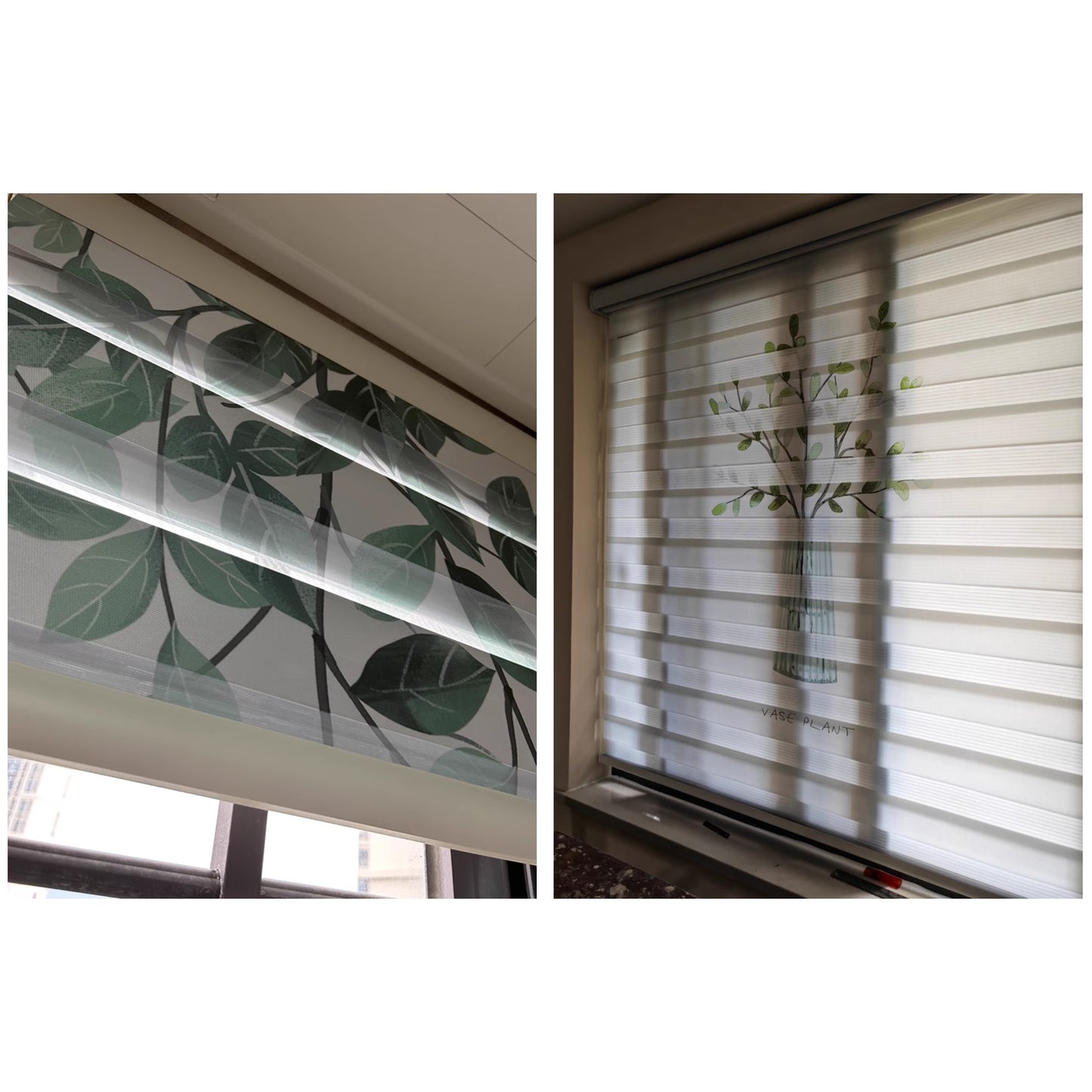 Custom Image Business Logo Personalized Design Dual-Layered Zebra Roller Shades Blinds