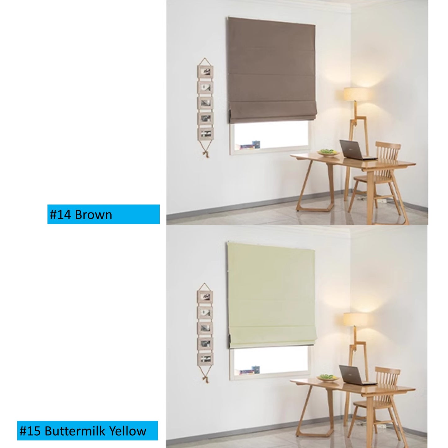 Modern Contemporary Single Double Layers Polyester Window Roman Shade