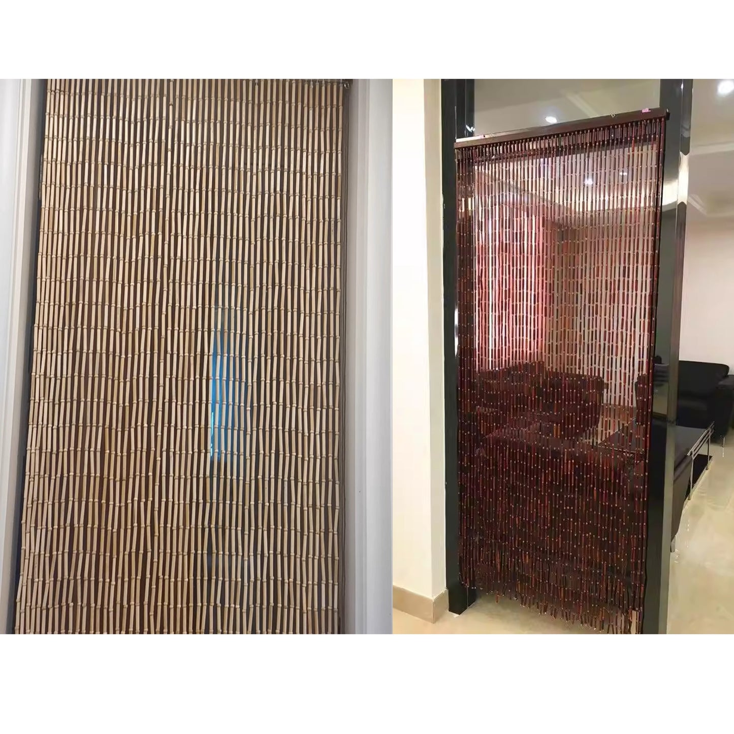 Plain Custom Bamboo Bead Curtain Room Divider & Wall Décor