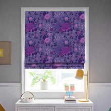 Load image into Gallery viewer, Purple Garden Botanical Art Window Roman Shade
