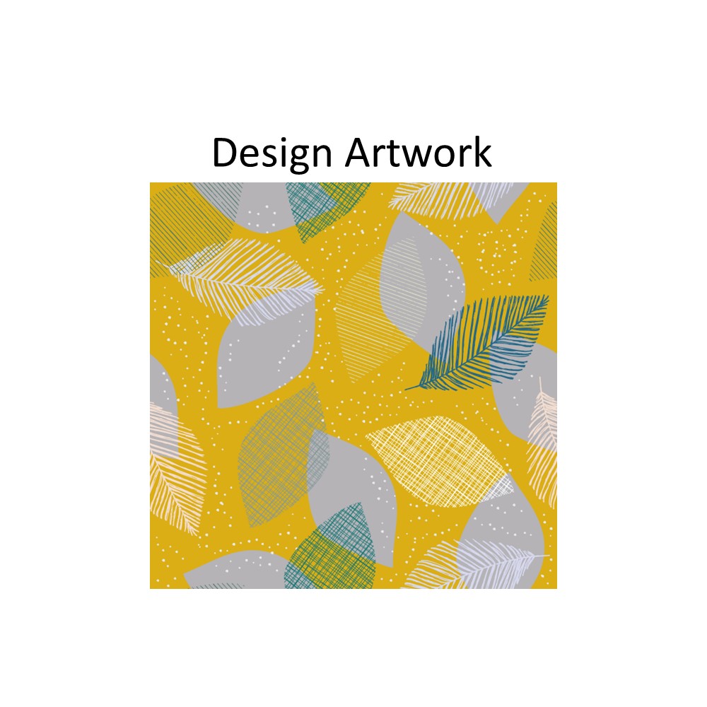 Yellow Plant Leaf Pattern Window Roller Shade