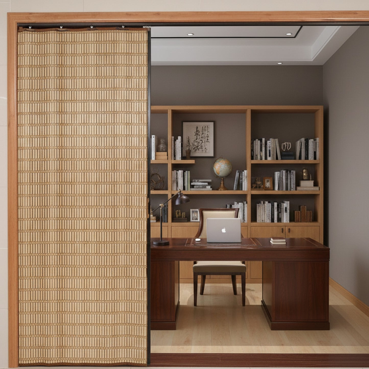 Custom Graphic/Image/Logo Natural Bamboo Sliding Door Curtain Divider