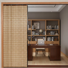 Load image into Gallery viewer, Custom Graphic/Image/Logo Natural Bamboo Sliding Door Curtain Divider
