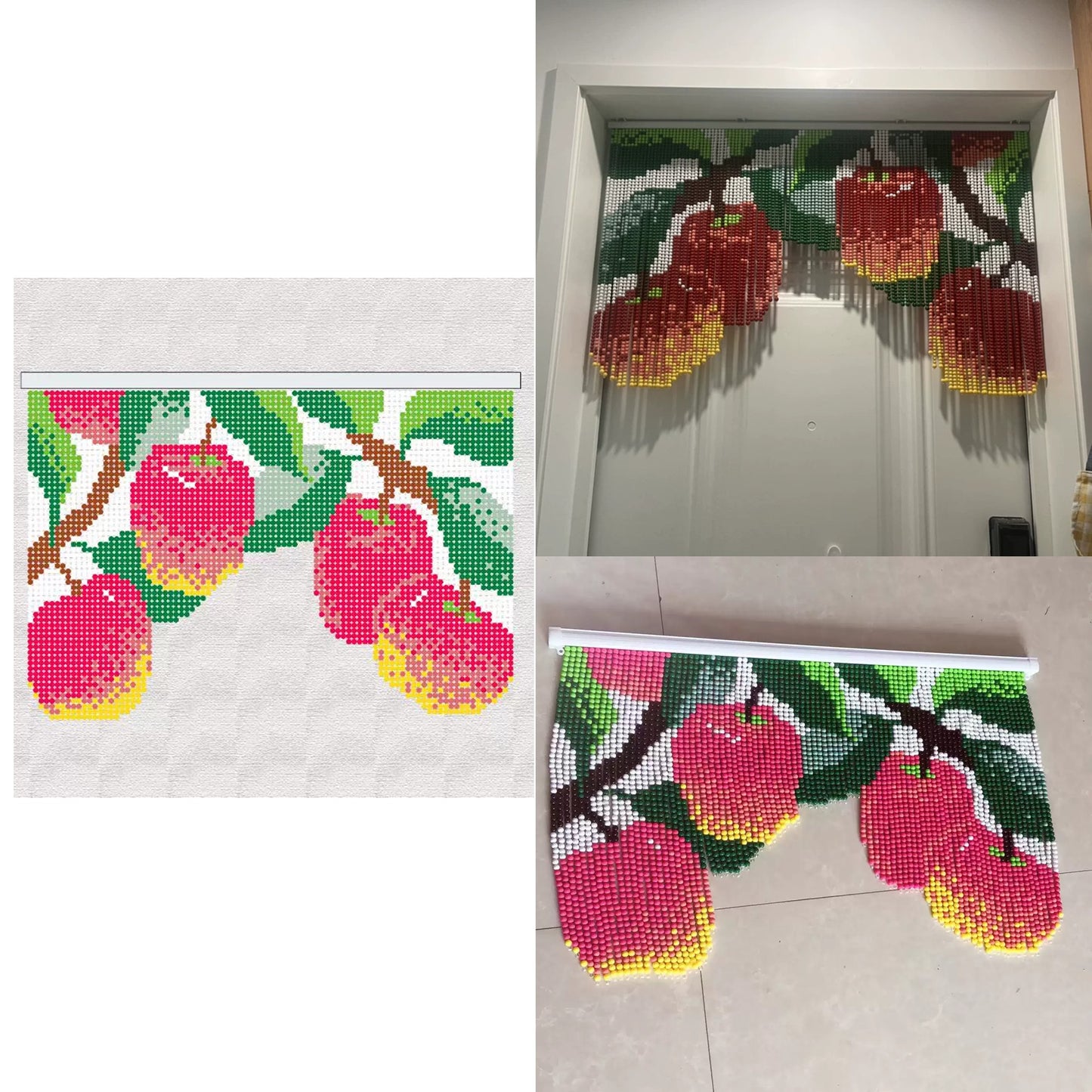 Custom Design Handcrafted Pixel Art Plastic Acrylic Bead Curtain