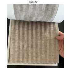 Load image into Gallery viewer, Handwoven Neutral Linen Embroidery Stripe Window Roman Shade
