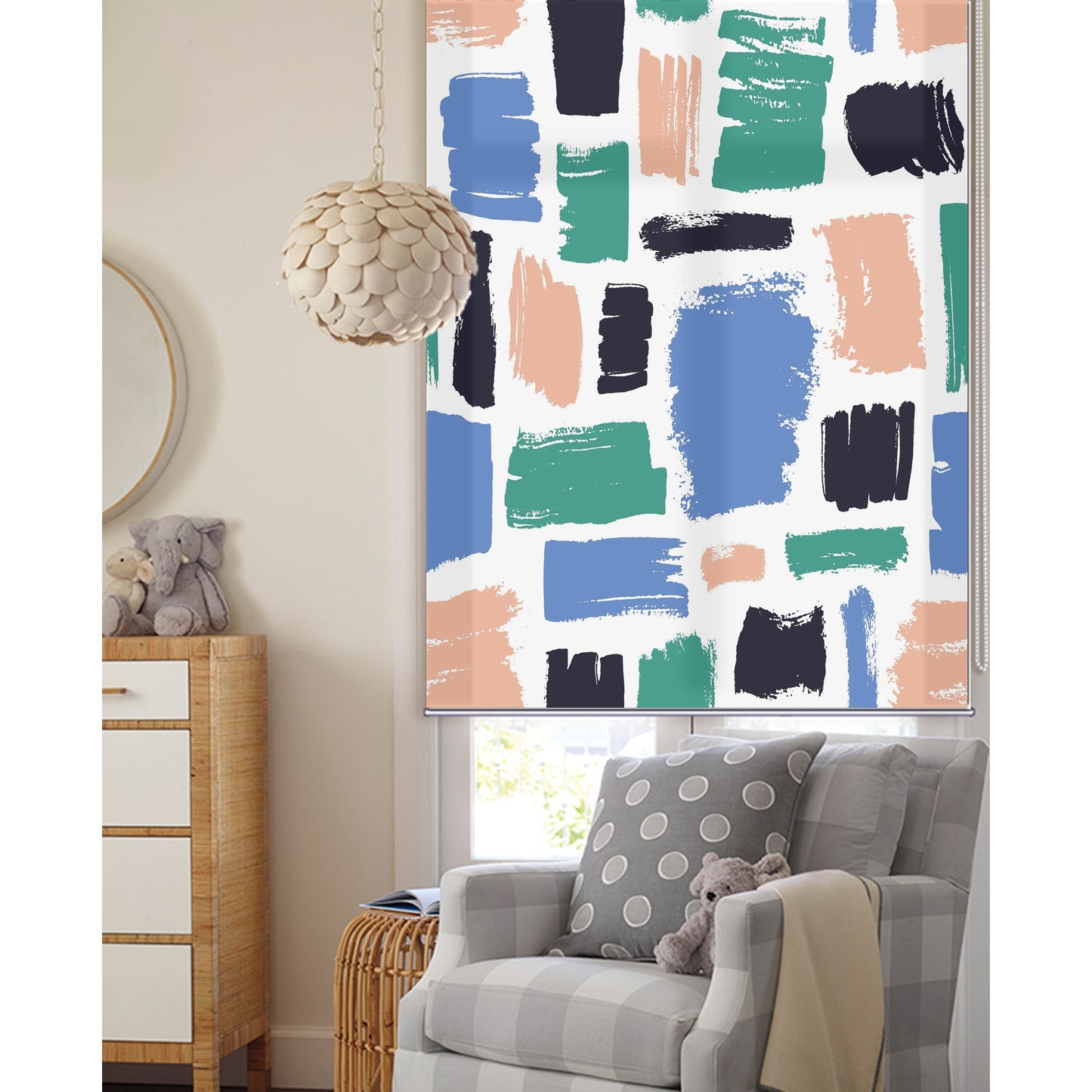 Pastel Stroke Pattern Window Roller Shade