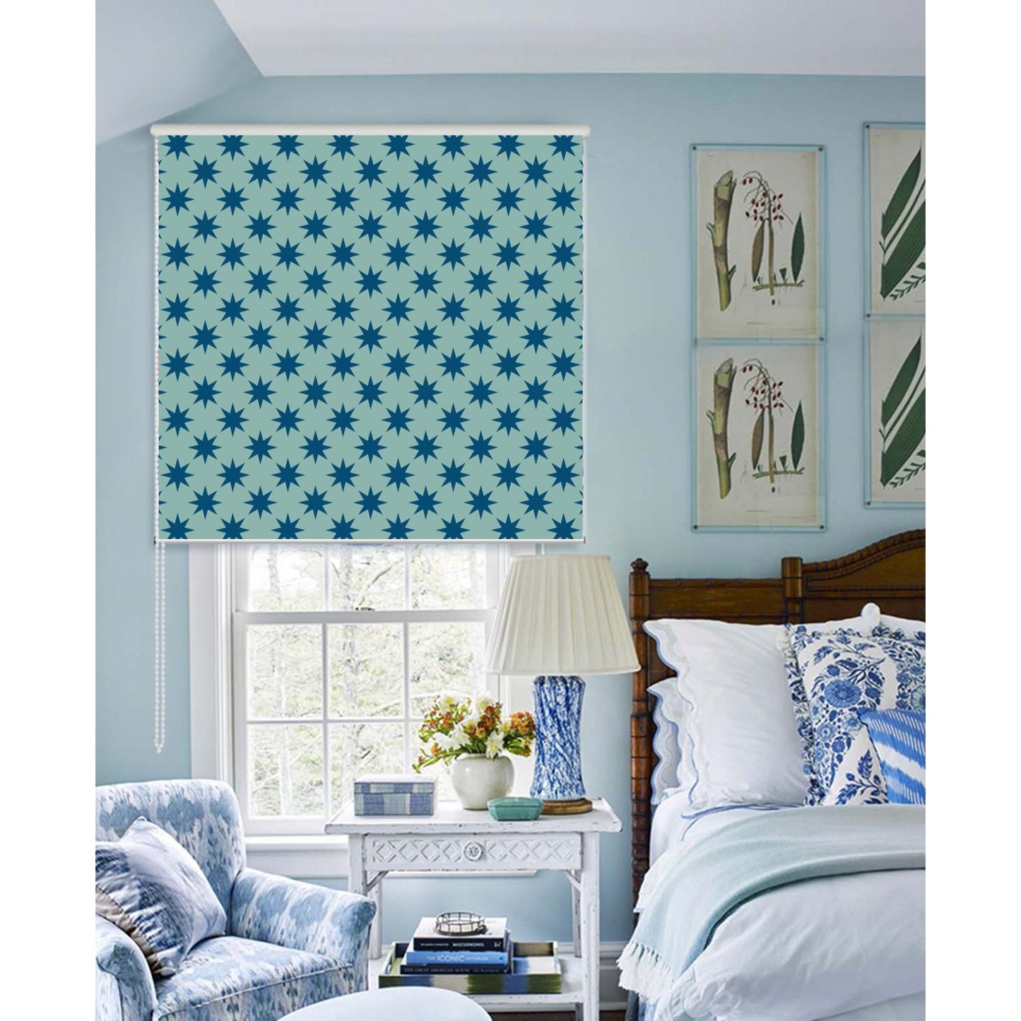 Blue Stars Boy Room Window Roller Shade