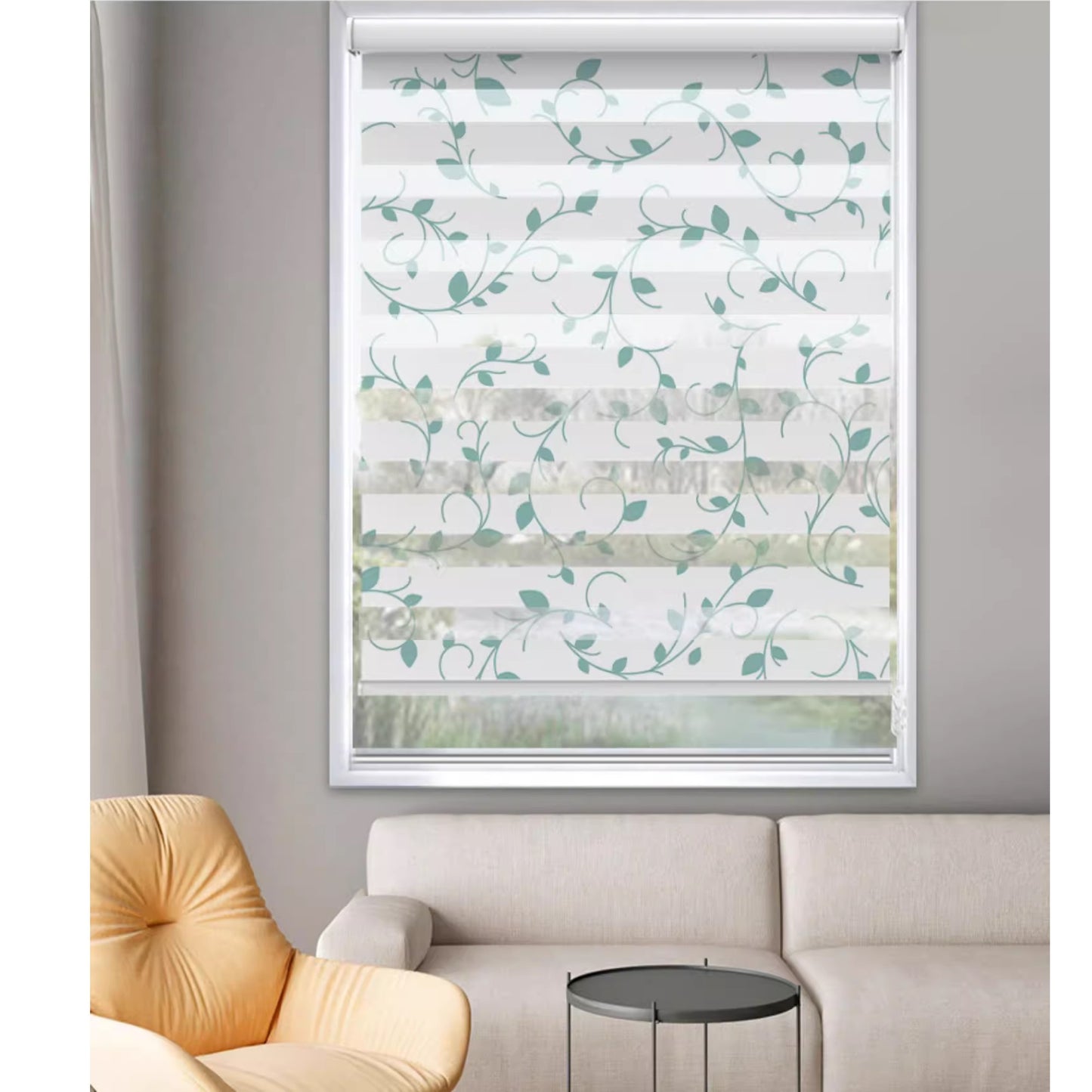 Custom Image Business Logo Personalized Design Dual-Layered Zebra Roller Shades Blinds