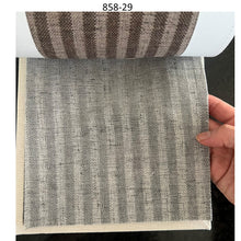 Load image into Gallery viewer, Handwoven Neutral Linen Embroidery Stripe Window Roman Shade
