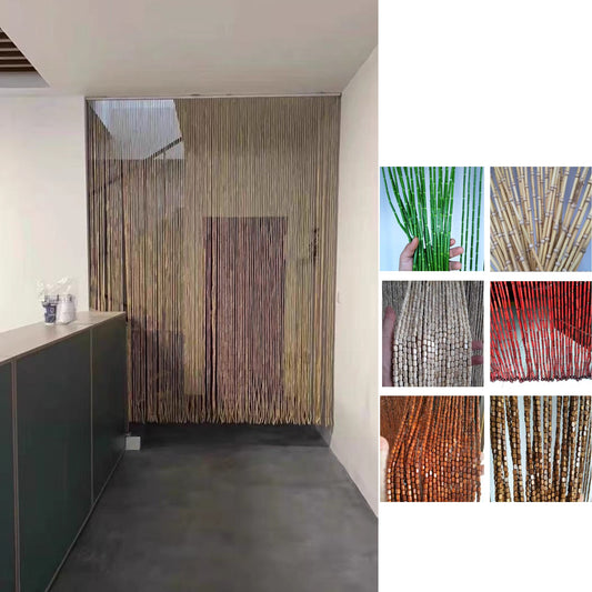 Plain Custom Bamboo Bead Curtain Room Divider & Wall Décor