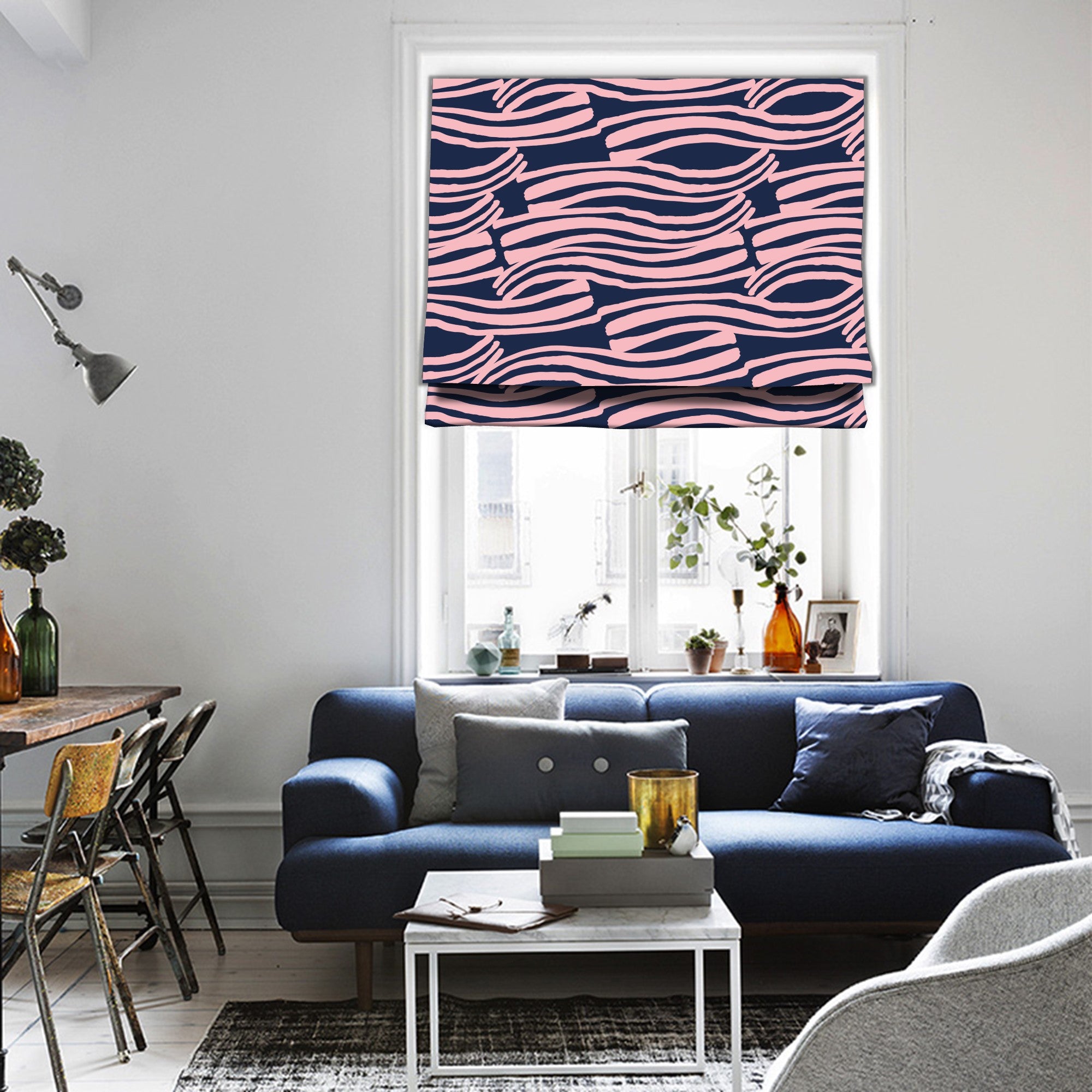 Geometry Organic Lines Window Roman Shade – Art Shades