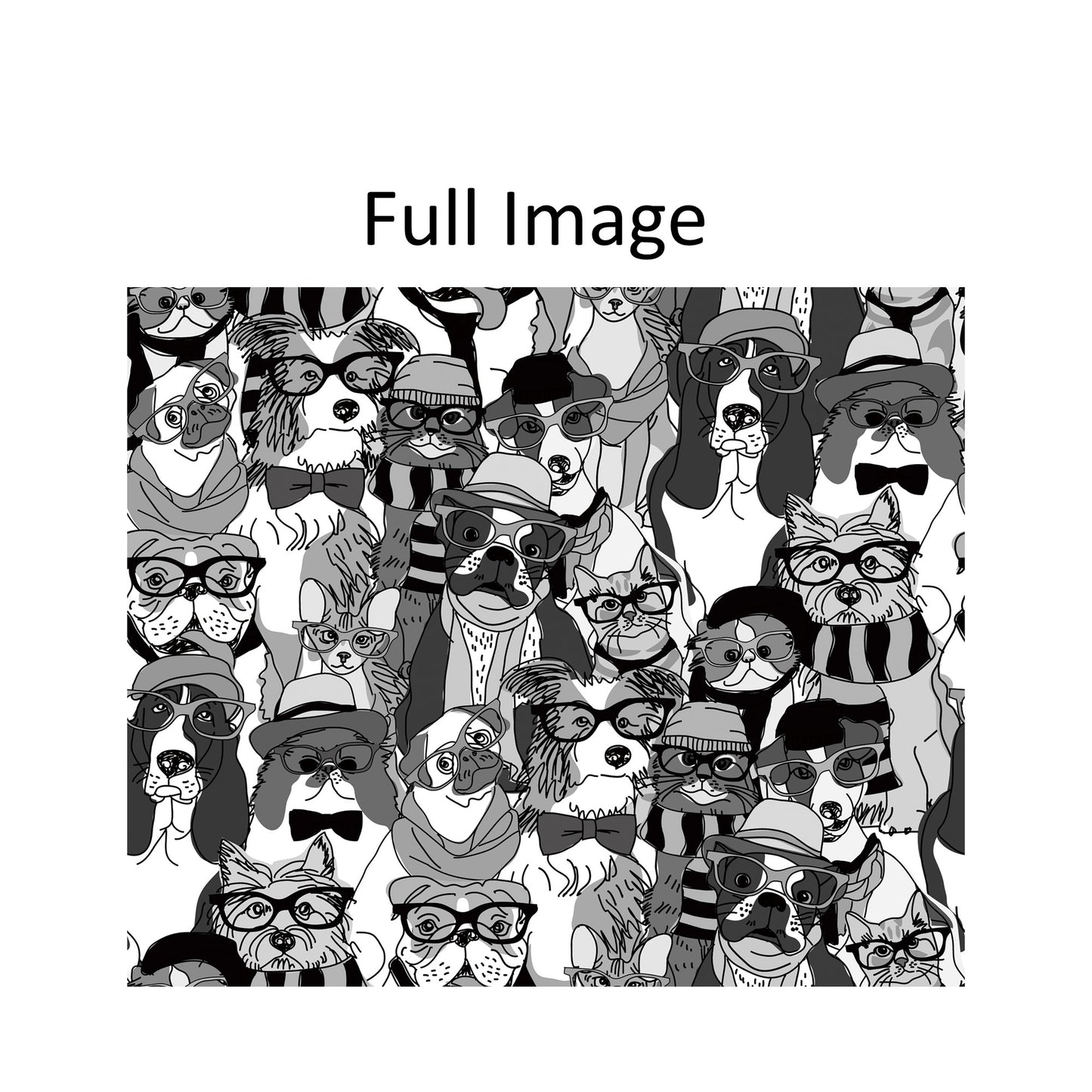 Cute Doggies in Black and White Nursery Room Window Roller Shade