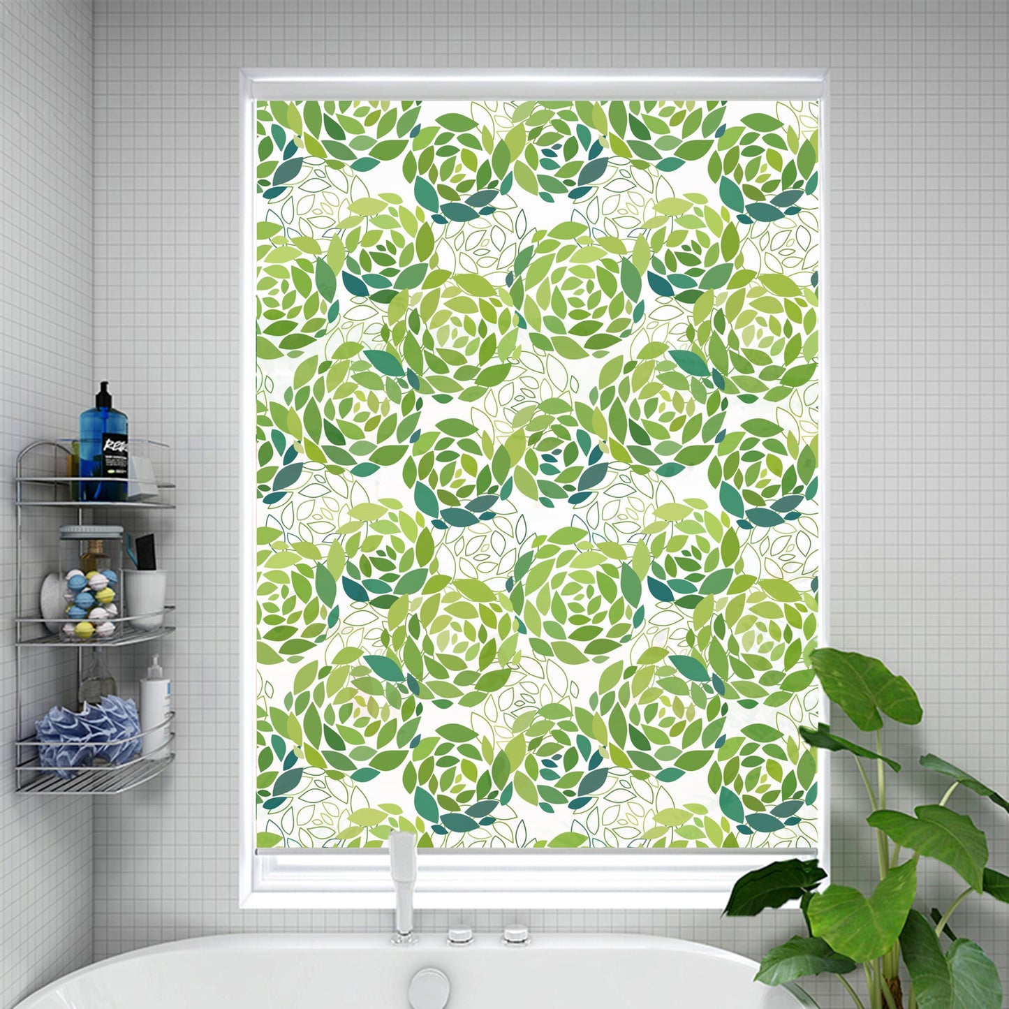 Green Hydrangea Window Roller Shade