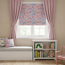 Load image into Gallery viewer, Retro Pastel Dreams Rainbow Ribbon Bows Valance Window Roman Shade
