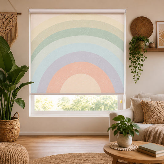 Boho Speckled Soft Pastel Rainbow Window Roller Shade