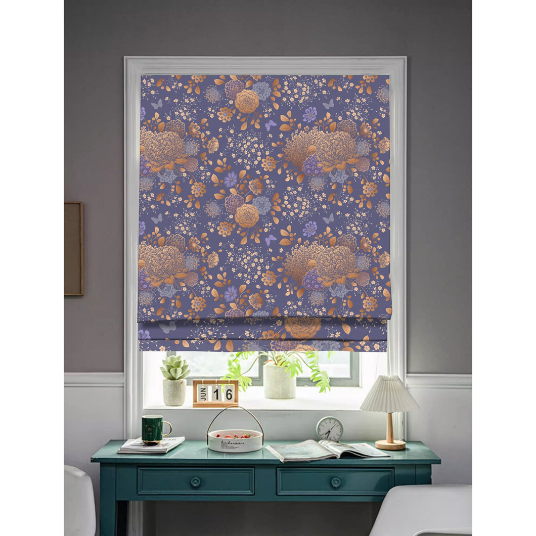 Midnight Garden Window Roman Shade