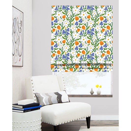 Spring Flower Garden Botanical Window Roman Shade