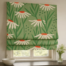 Load image into Gallery viewer, Daisy Drift Sage Window Roman Shade
