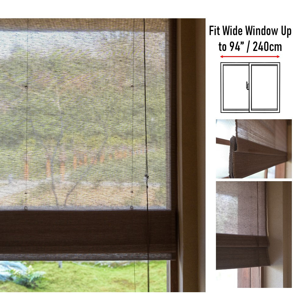 Flax and Bamboo Blend Woven Window Shade (Top Down Bottom Up Available)