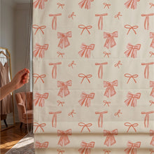 Load image into Gallery viewer, Blush Coquette Bow Ribbons Window Roman Shade
