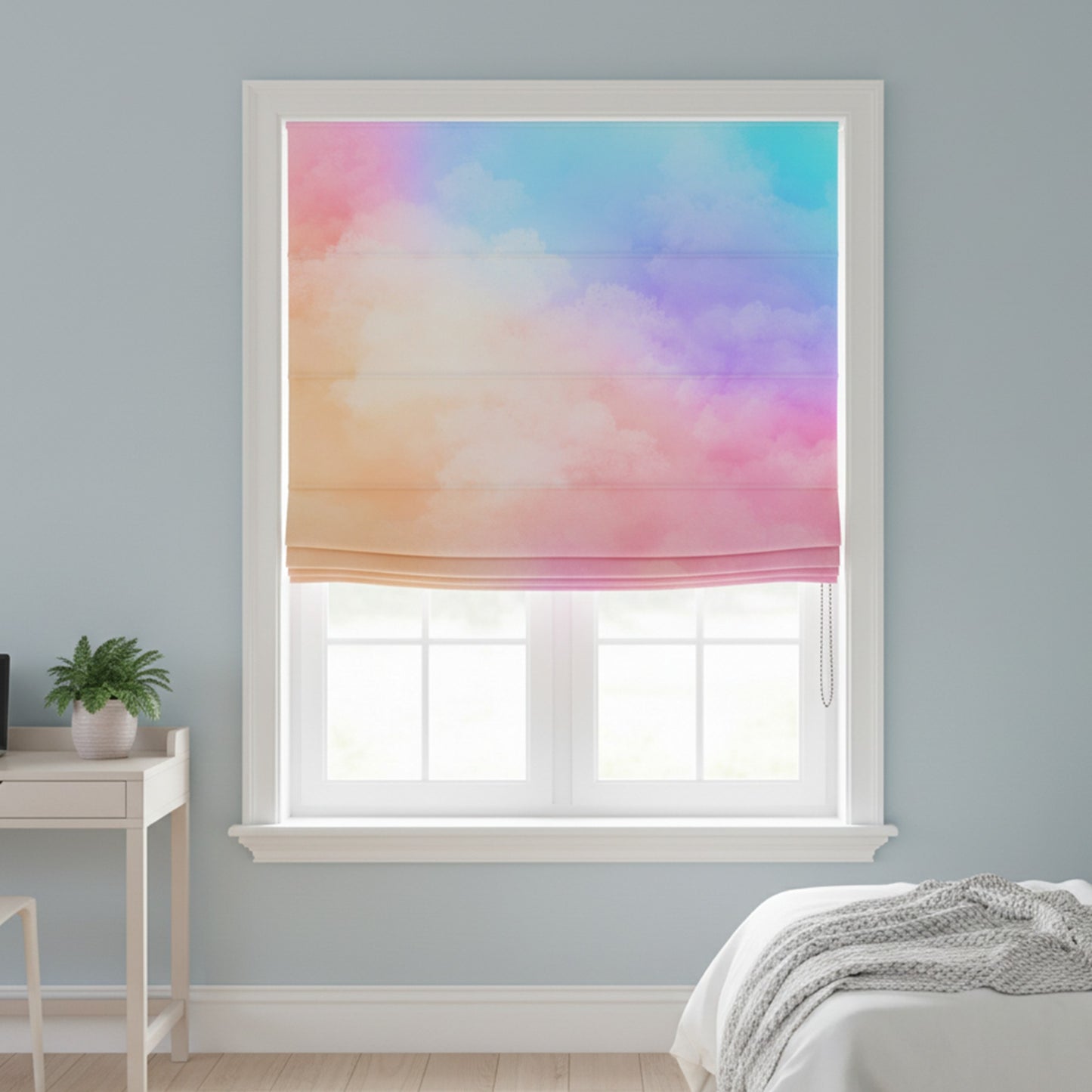 Cotton Candy Golden Hour Clouds and Skies Window Roman Shade