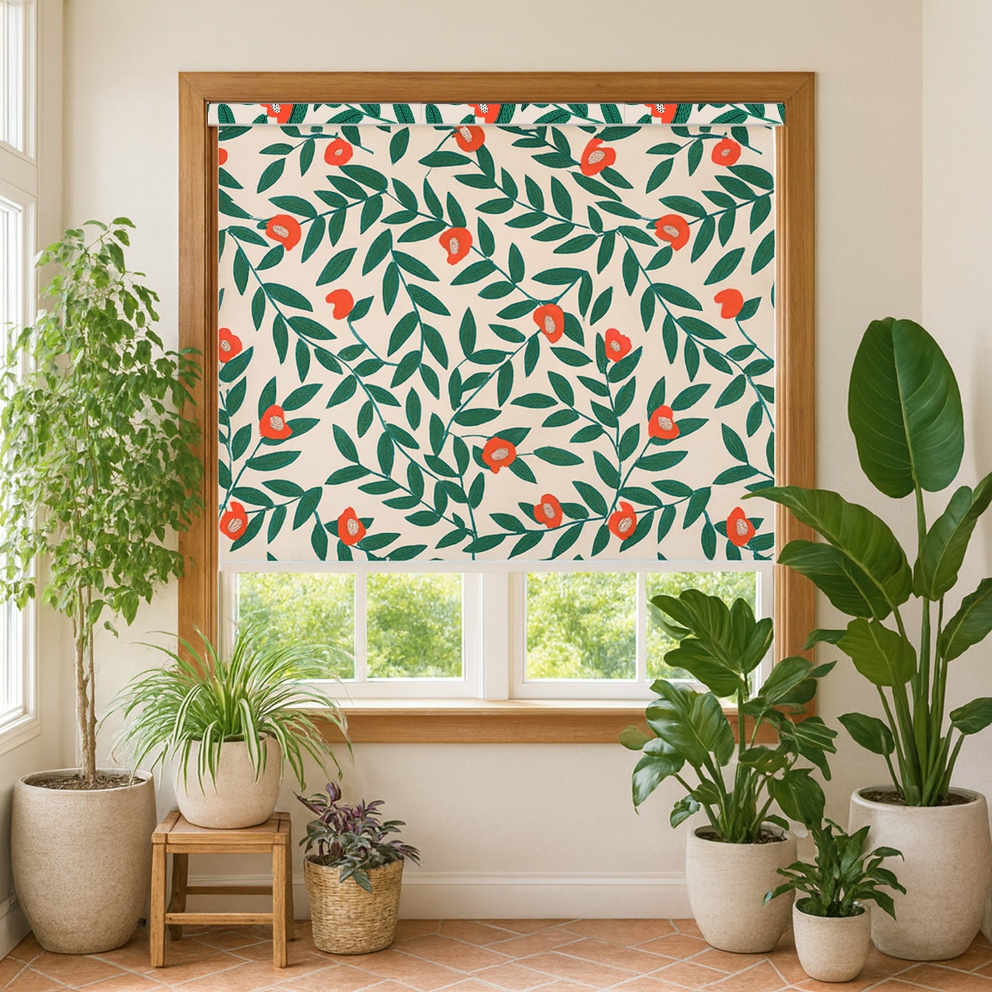 Terracotta Bloom Window Roller Shade