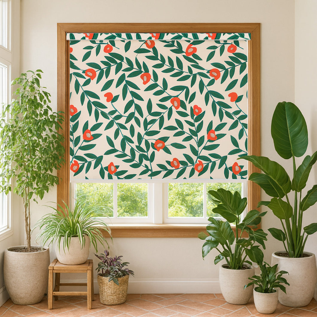 Terracotta Bloom Window Roller Shade