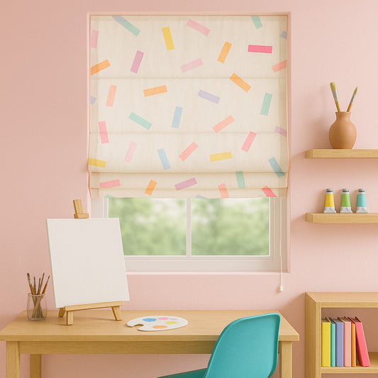 Cheerful Pastel Confetti Window Roman Shade