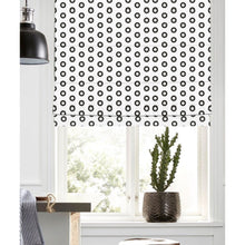 Load image into Gallery viewer, Black and White Simplicity Circle Doodle Linen Window Roman Shade
