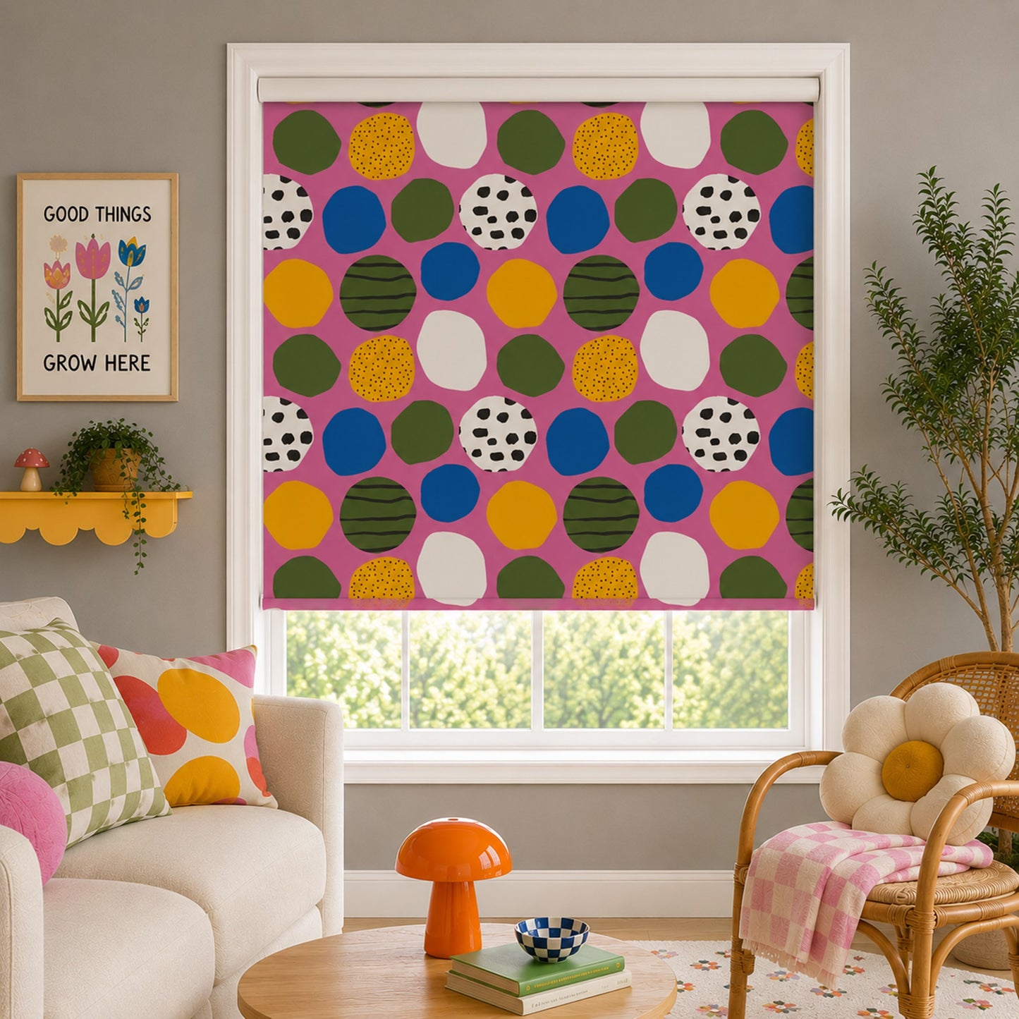 Whimsical Color Pop Window Roller Shade